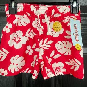 Cat & Jack Vibrant Red Tropical Print Shorts
4T